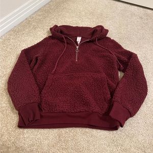 Burgundy Fleece Pullover Hoodie